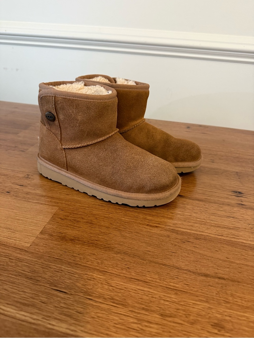 UGG Kids Chestnut Brown Shearling Lined Short Boots